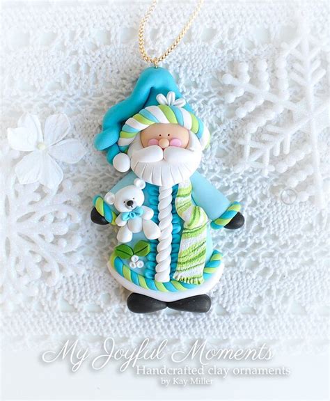 Handcrafted Polymer Clay Santa Claus Ornament Etsy