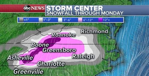 Major Storm To Bring Heavy Rain To South Snow To North Carolina Abc News