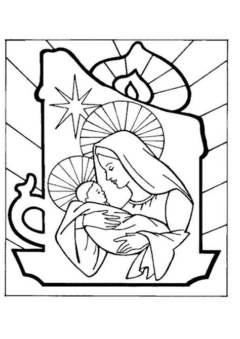 Jezus en Maria Kerstmis kleuren, Gratis kleurplaten, Kerstkleurplaten