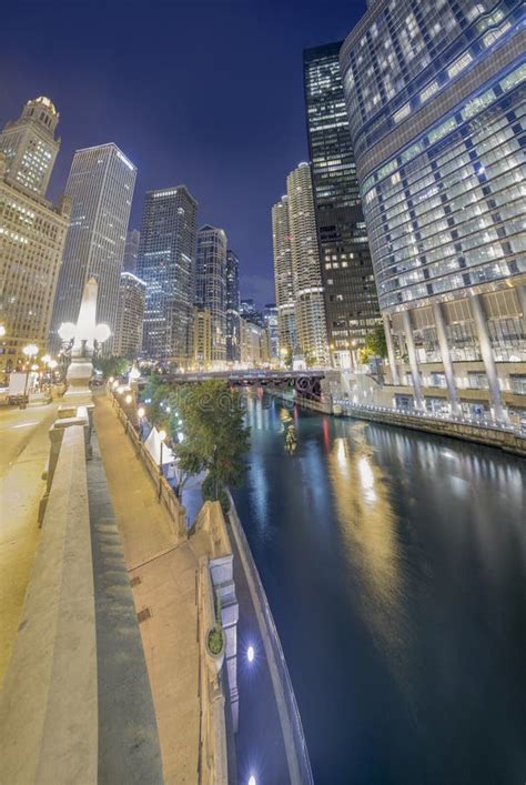 Vertical Panorama Of Chicago Editorial Image Image Of Office Bridge