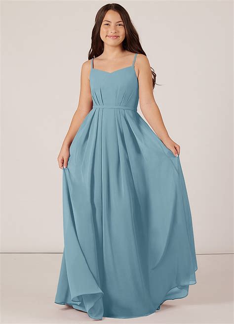 Moody Blue Azazie Everest Jbd Junior Bridesmaid Dresses Azazie