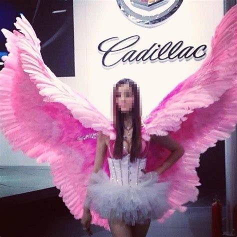 Ladies High Quality Beautiful Cute Pink Angel Wings Model Show Magazine