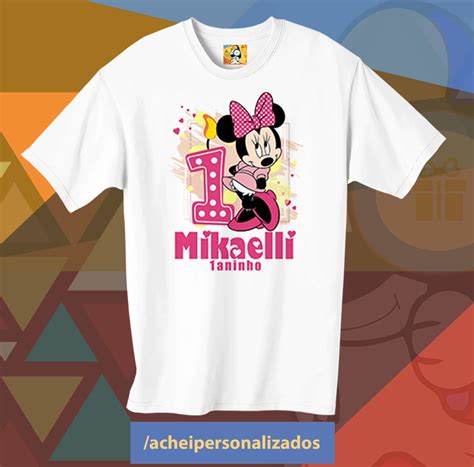 Kit Camiseta Minnie Rosa 3 Peças No Elo7 Achei Personalizados Loja