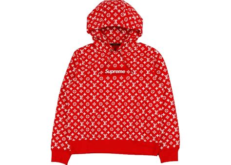 Supreme turns 25 with super luxe swarovski box logo capsule. Supreme x Louis Vuitton Box Logo Hooded Sweatshirt Red ...