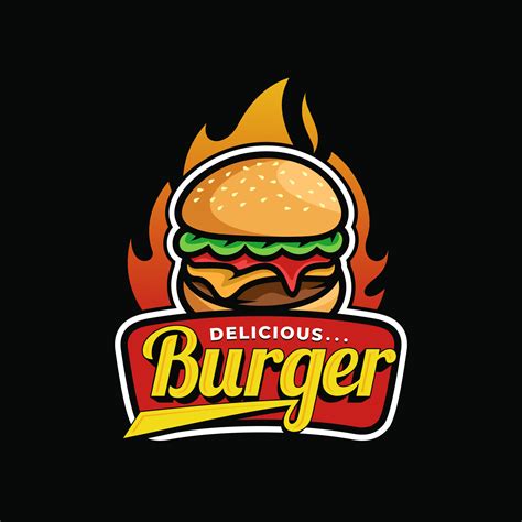 Burger Logo Vector Design 15088053 Vector Art At Vecteezy