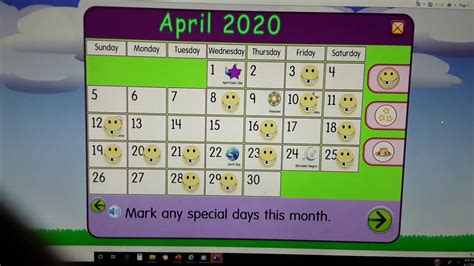 Starfall Make A Calendar April 2020 Youtube
