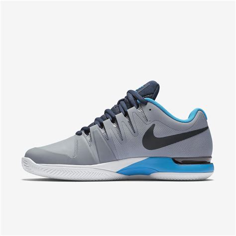 Nike Mens Zoom Vapor 9.5 Tour Clay Court Tennis Shoes - Grey/Blue