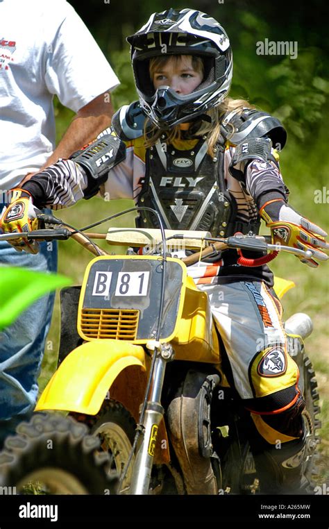 Contestants Of All Ages Compete In A Motorcycle Hill Climb Race Stock