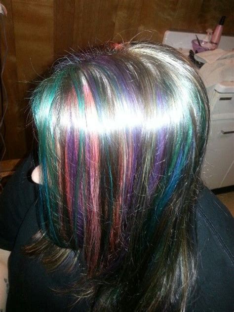 Colorful Highlights Cool Hair Color Hair Colors Colours Cool