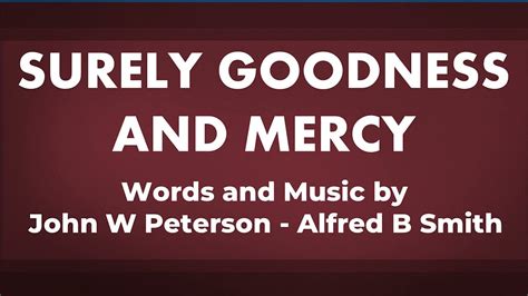 Surely Goodness And Mercy A Capella Hymn Youtube