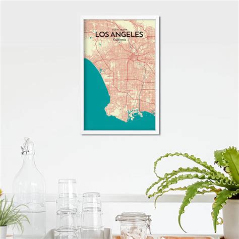 Los Angeles City Map On Paper Print Wayfair