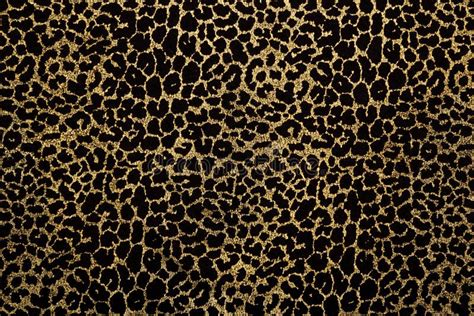 Black Fabric With Golden Leopard Fur Print Stock Photo Image Of Cloth