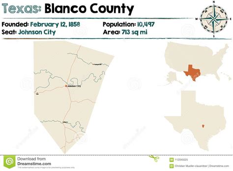 Map Of Blanco County In Texas Stock Vector Illustration Of Federal