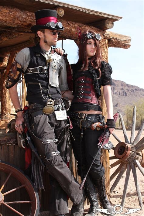 steampunk fashion guide steampunk couple in red and black