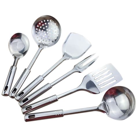 Durable stainless steel design made for better grilling. 6 piece kitchen utensil set stainless steel kitchen ...