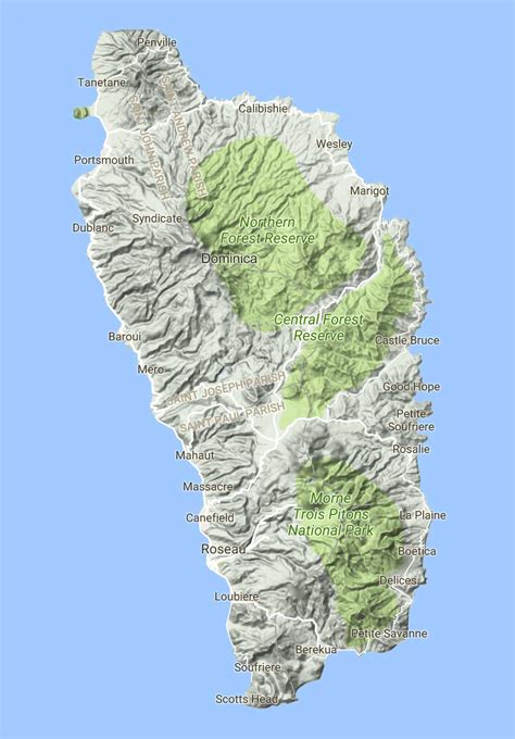 Island Of Dominica Map Map Of West