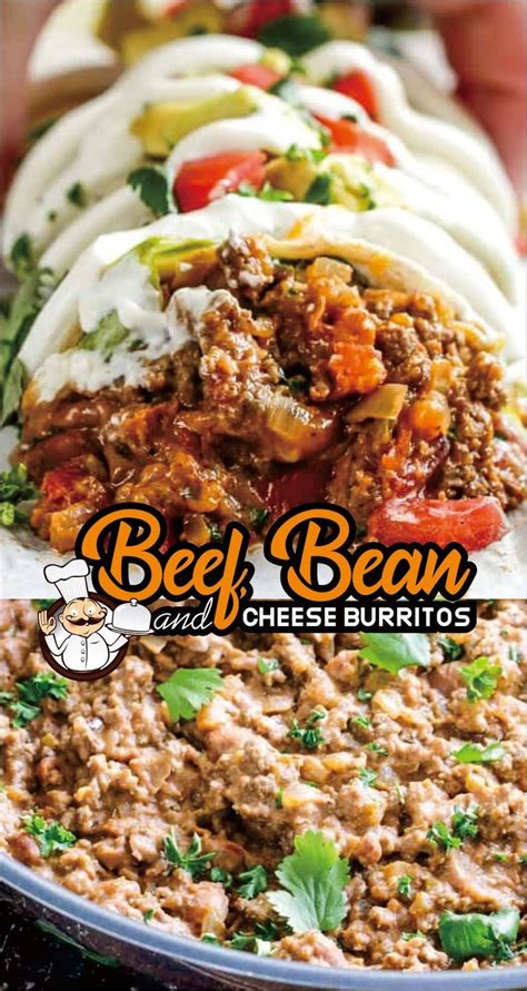 Drain the fat and set aside to cool. Beef, Bean and Cheese Burritos | Easy Kraft Recipes | Beef ...