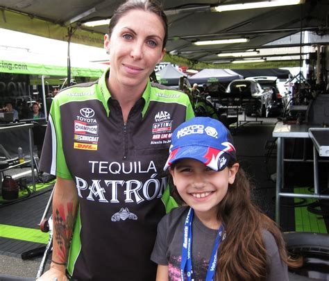 Spunky And Fresh Funny Car Driver Alexis Dejoria With Steve Emerson S Daughter At 2012 Nhra