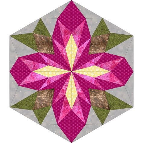 Wish Flower Quilt Pattern Paper Piecing Or Freezer Paper Etsy