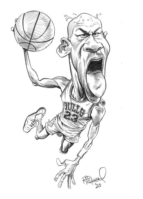 Toms Daily Coronacature Michael Jordan Caricature Sketch Hipster