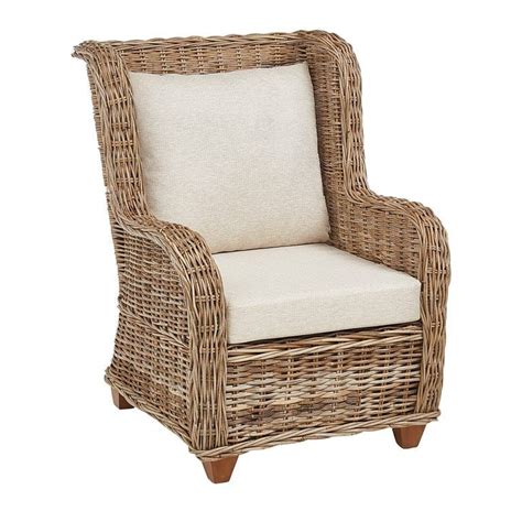Chair small wicker sofa wicker wingback dining chair painted via venuewize.com. Santorini Gray Rattan Wing Chair | Pier 1 | Chair, Outdoor ...