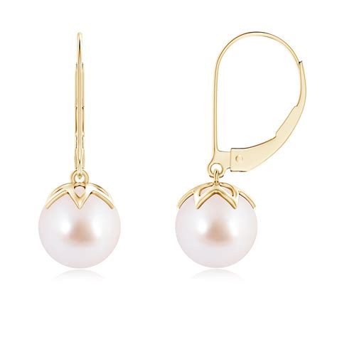 Japanese Akoya Pearl Leverback Drop Earrings