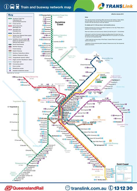 Transit Maps Official Map Translink Bus And Rail Network Brisbane
