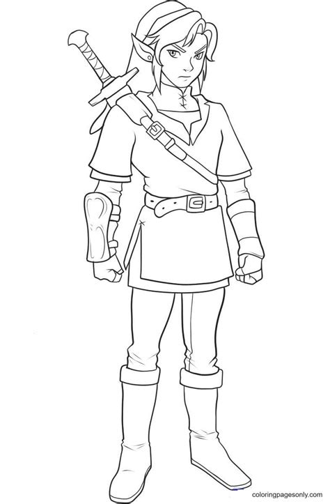 Link Legend Of Zelda Coloring Page Free Printable Coloring Pages