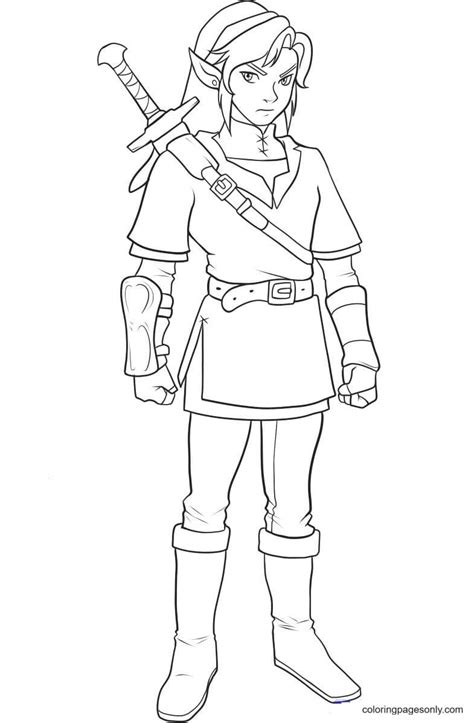 Link Legend of Zelda Coloring Page - Free Printable Coloring Pages