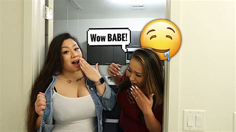 stuffing my bra to see how she reacts youtube