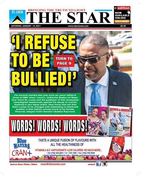 The Star Newspaper For Saturday January 14th The Star St Lucia