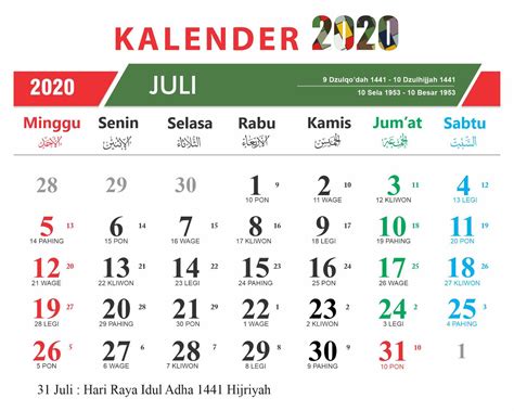 Awal tahun 2020 masehi bertepatan dengan tanggal 5 jumadil awwal 1441 (hijriyah), 5 jumadil awal 1953 (jawa), 13k palguna 1956 (candra), dan 11 kasa 1942 (surya). Kalender 2020 12Bulan + Hari Libur Nasional + Cuti Bersama ...