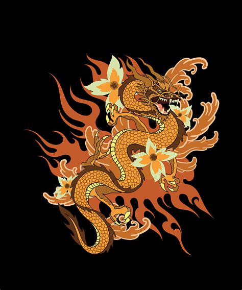 Chinese Fire Dragon Digital Art By Roger