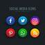 Social Media Icons Pack In Button Style  Download Free Vector Art