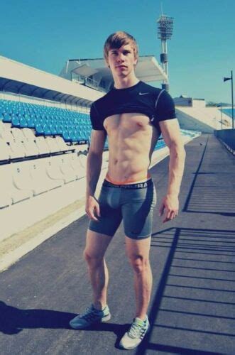 Shirtless Male Muscular Jock Sports Track Hunk Abs Athlete Photo X C Ebay