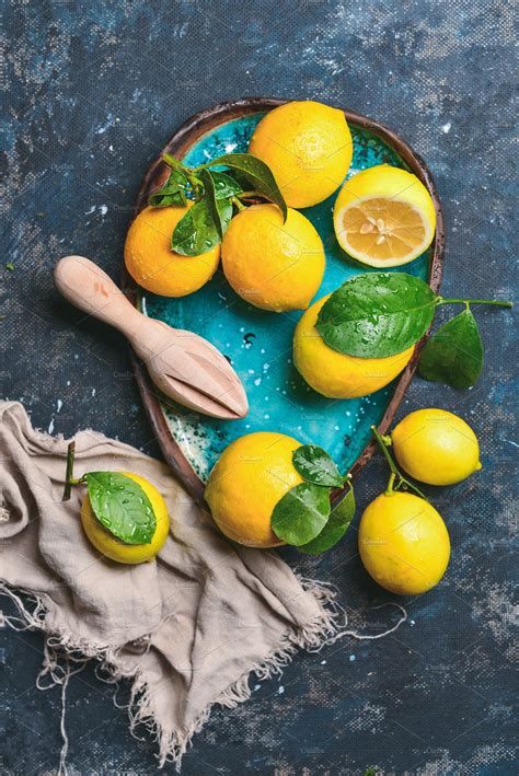 Freshly Picked Orange Lemons Food And Drink Photos Creative Market
