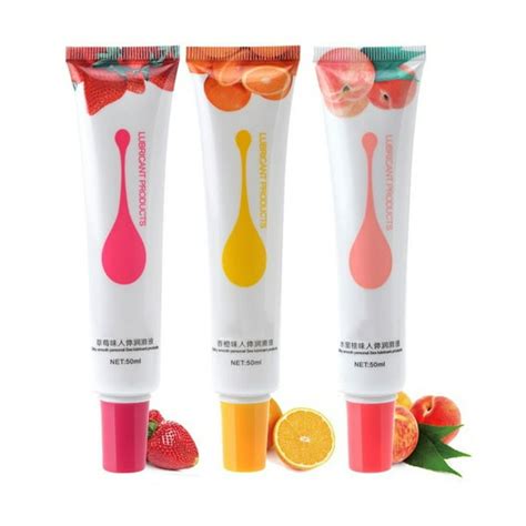 Sex Lubricant Flavored Edible Water Based Fruit Gel Lube Orangestrawberrypeach