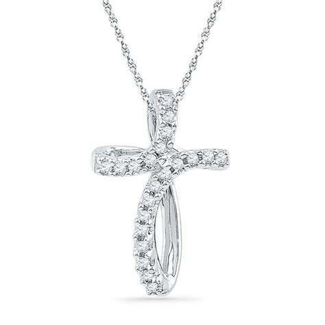 Show off your personality with our collection of anchor necklaces & more. Diamond Accent Loop Cross Pendant in 10K White Gold ...