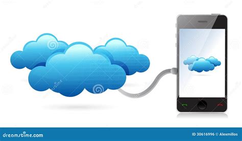 Network Phone Connecting With Clouds Stock Illustration Illustration
