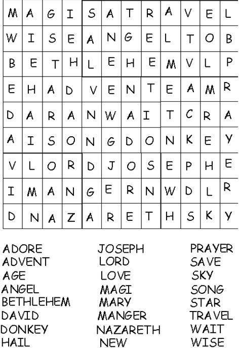 advent word search
