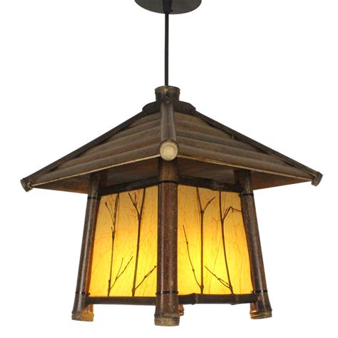 Japanese Modern Bamboo Pendant Light Washitsu Tatami Decor Shoji Lamp