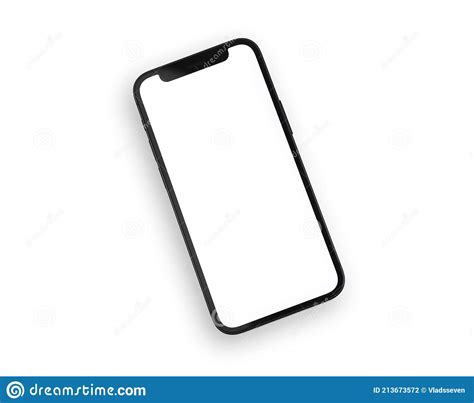 Smartphone Mockup Mobile Phone With Blank White Screen On White