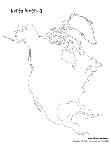 Blank-North-America-Map - Tim's Printables