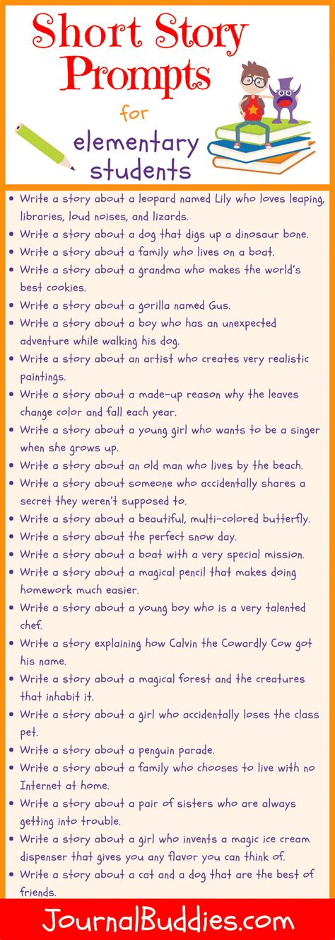 Short Story Prompts For Elementary School Homeschool Writing