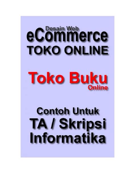Pdf Web Contoh Toko Online Erd Dan Analisis Sistem Informasi