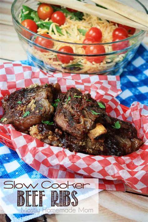 We only recommend products and services we wholeheartedly. Slow Cooker Beef Ribs - Mostly Homemade Mom
