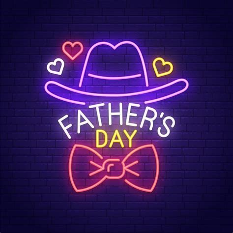 Premium Vector Fathers Day Neon Sign