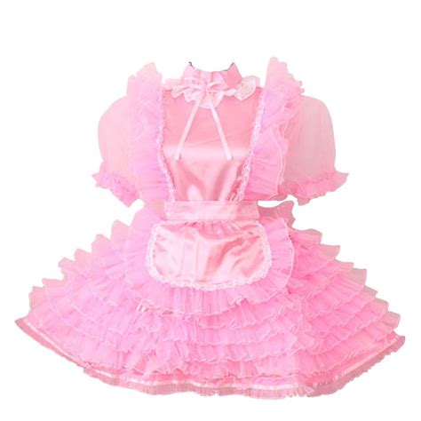 Buy Gocebaby Lockable Prissy Sissy Maid Satin Organza Pink Dress