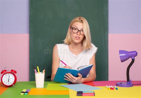 Teacher In Classroom At The School Girl Student Or Woman Teacher
