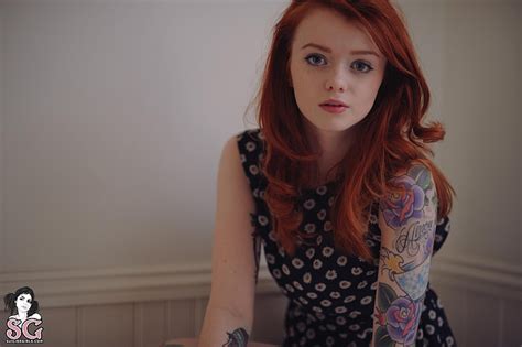 Online Crop Hd Wallpaper Annalee Suicide Freckles Redhead Tattoo One Person Young Adult